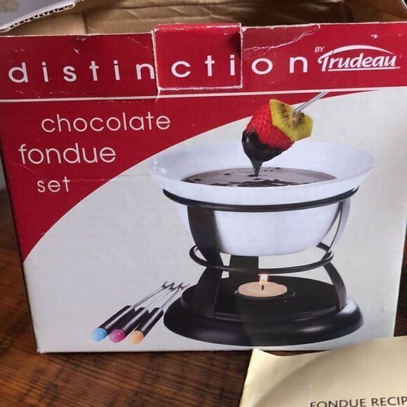 Vintage 7 pc Chocolate Fondue Set New in Box - Picture 3 of 7
